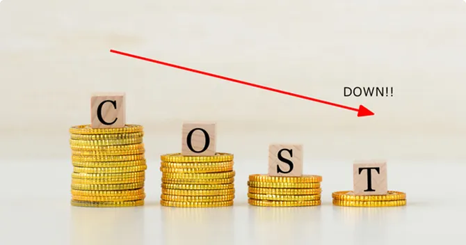 レッスン料金のコストダウンイメージ画像